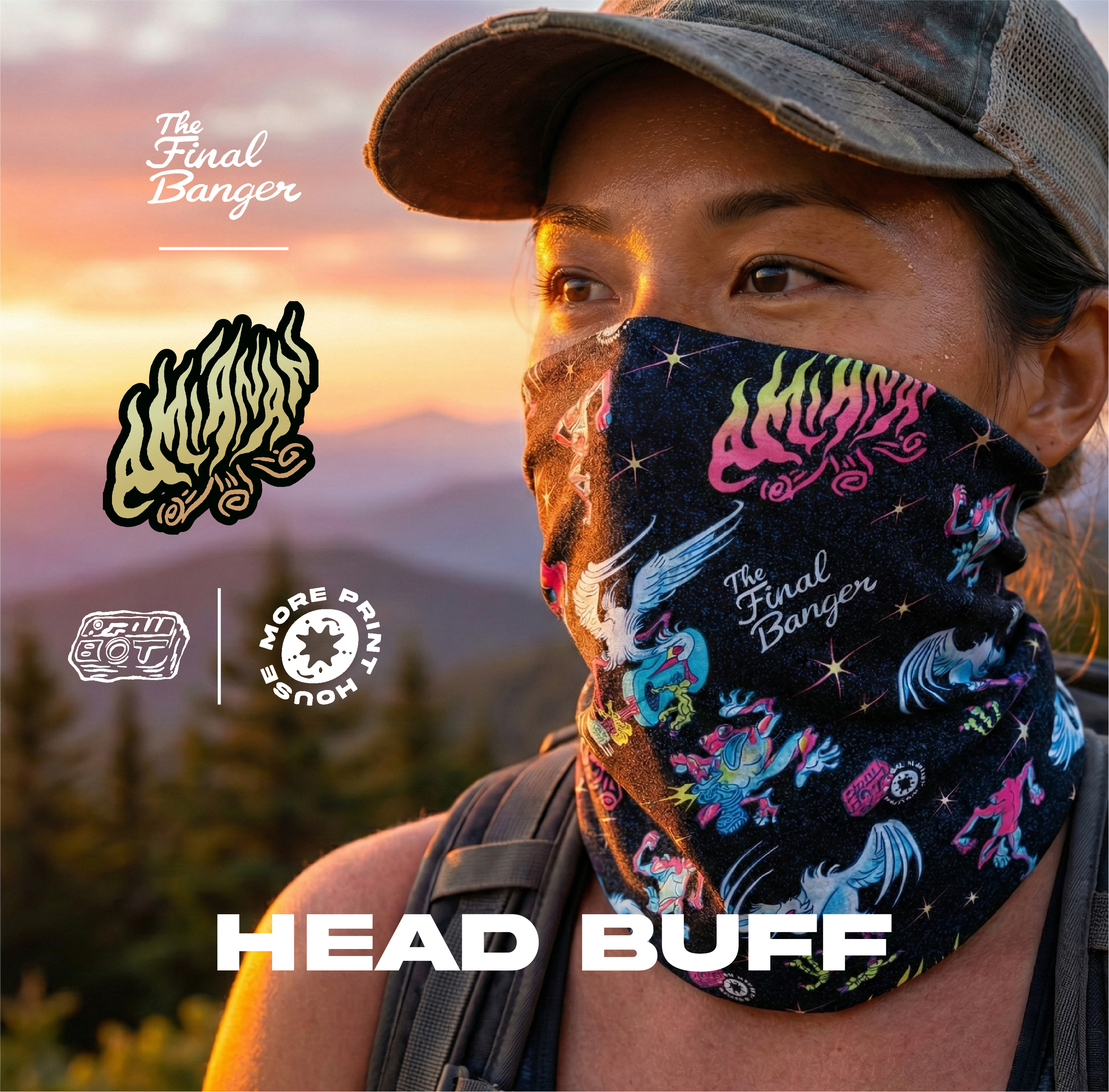 Tugak at Tagak (Frog&Egret) Multi-Functional Headbuff by TheRawBot